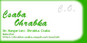 csaba ohrabka business card